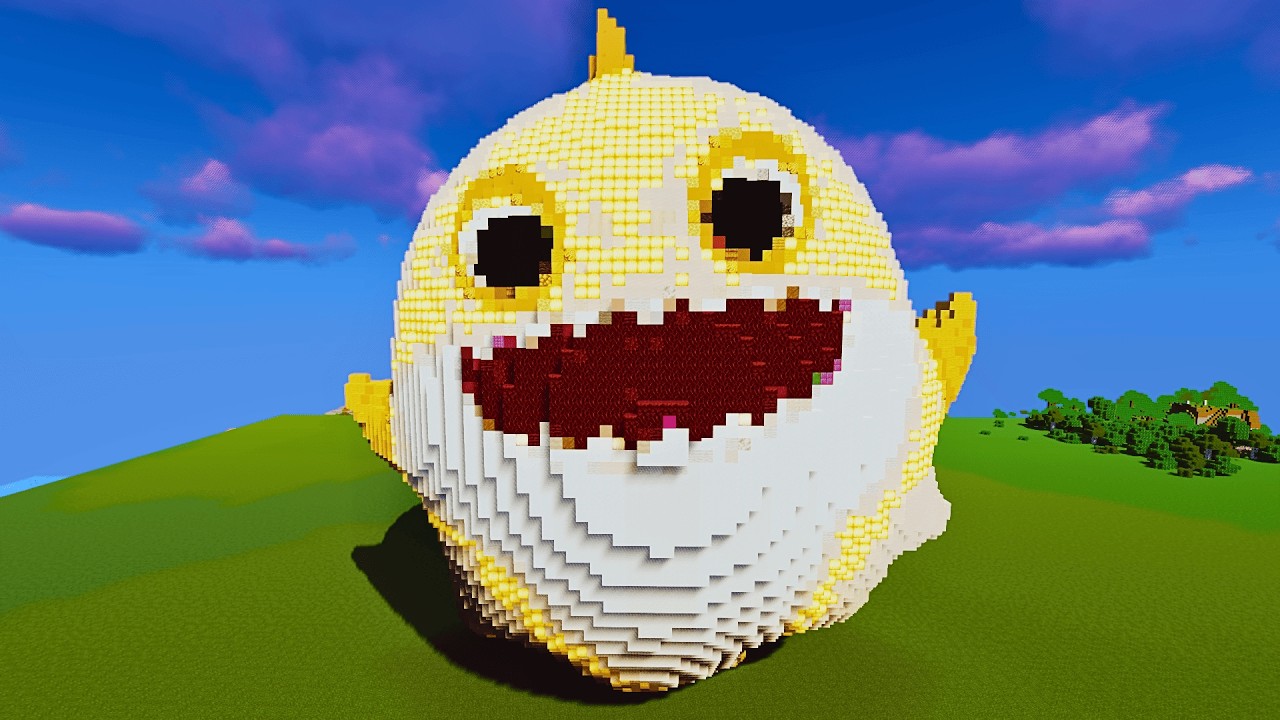 HALLOWEEN Baby Shark 3D Minecraft Art Build
