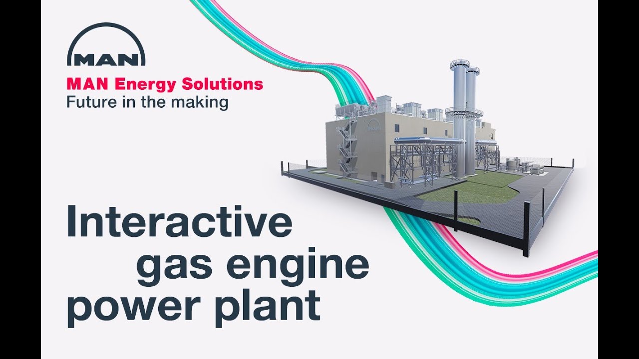 3D animated interactive gas engine power plant