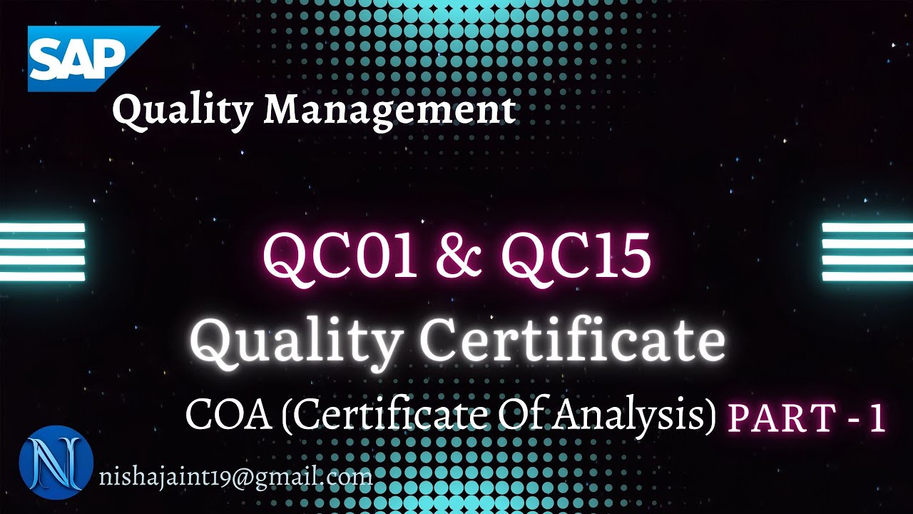 Quality Certificate | Certificate Profile Creation | QC01 & QC15 | QC21 | SAP Quality Management QM