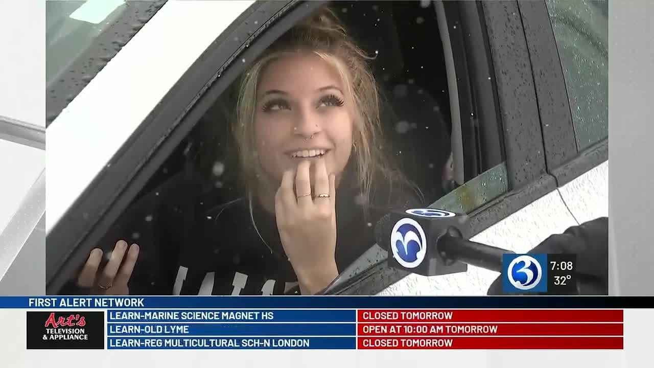 Wind continues as snow moves out in Milford