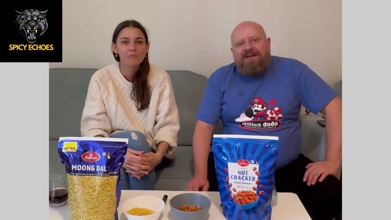 Foreigners Try Indian Snacks First Time | Haldiram's Roasted Lentils & Spicy Peanuts #firstreaction