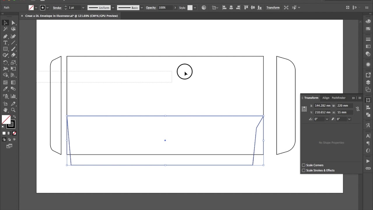 Create a DL Envelope Side Flap in illustrator 4 min