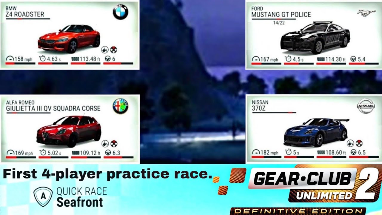 Switch Gear Club Unlimited 2 DE G1, 4P local split screen on Seafront, Z4 Roadster!