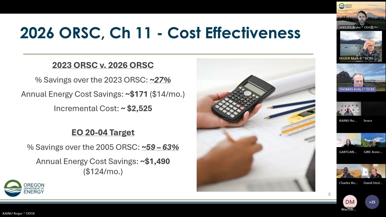 Oregon Energy Code Stakeholder Panel Meeting | January 28, 2026