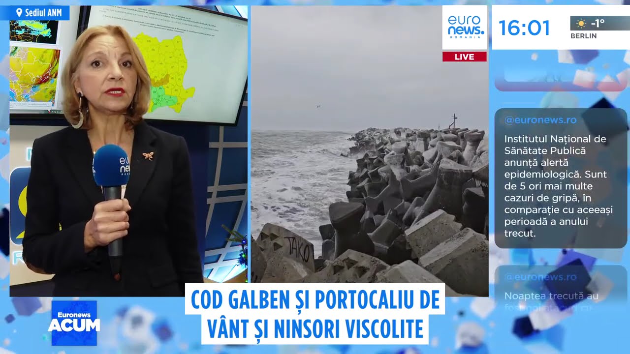 Vreme rea &icirc;n aproape toată țara: cod galben și portocaliu de v&acirc;nt și ninsori viscolite
