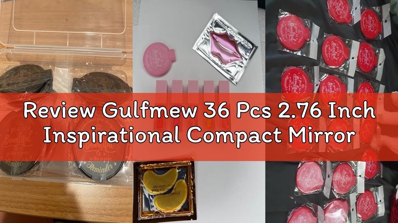 Review Gulfmew 36 Pcs 2.76 Inch Inspirational Compact Mirror Bulk Galentines Women Small Gifts Valen