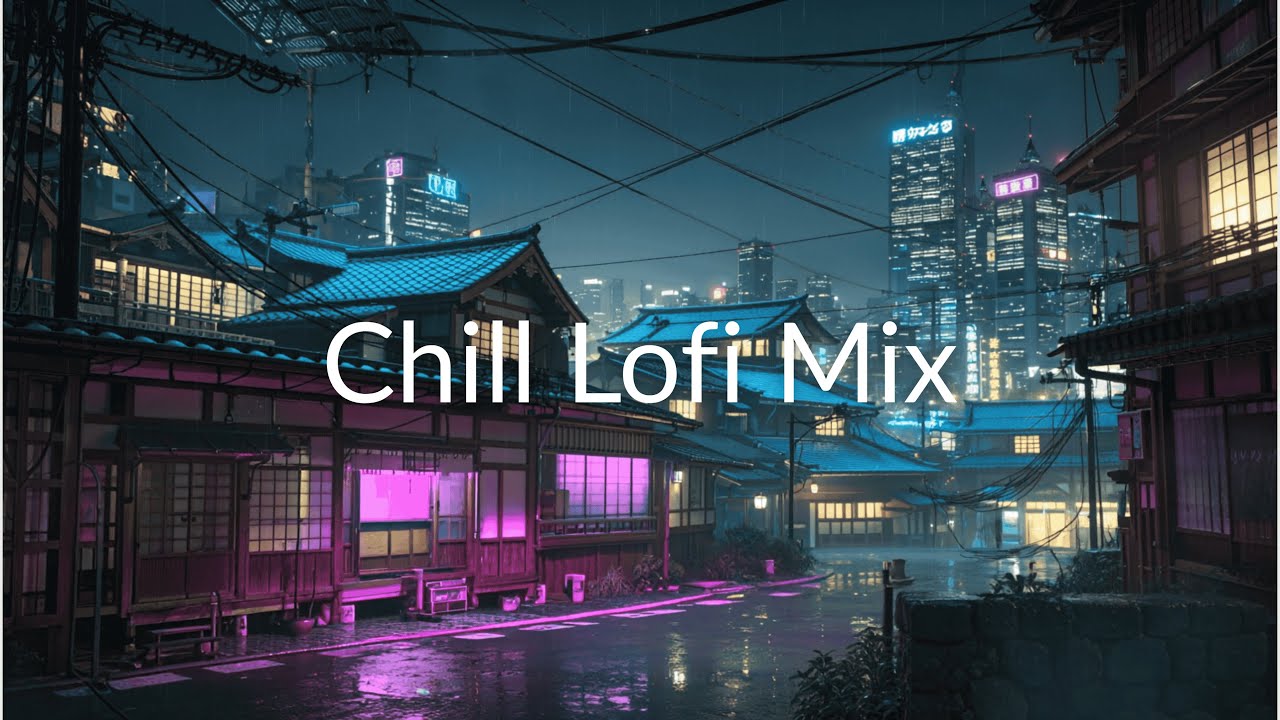 Rainy Cyberpunk Japan Lofi Skyline 4K