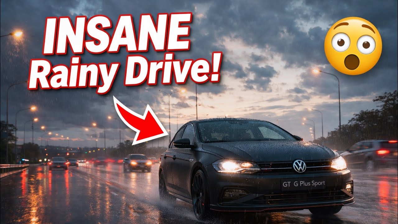 Virtus GT Plus Sports Matte 2026 POV Driving Through 🌧️ Heavy Rain + Traffic | 2026 #virtusgt #vw