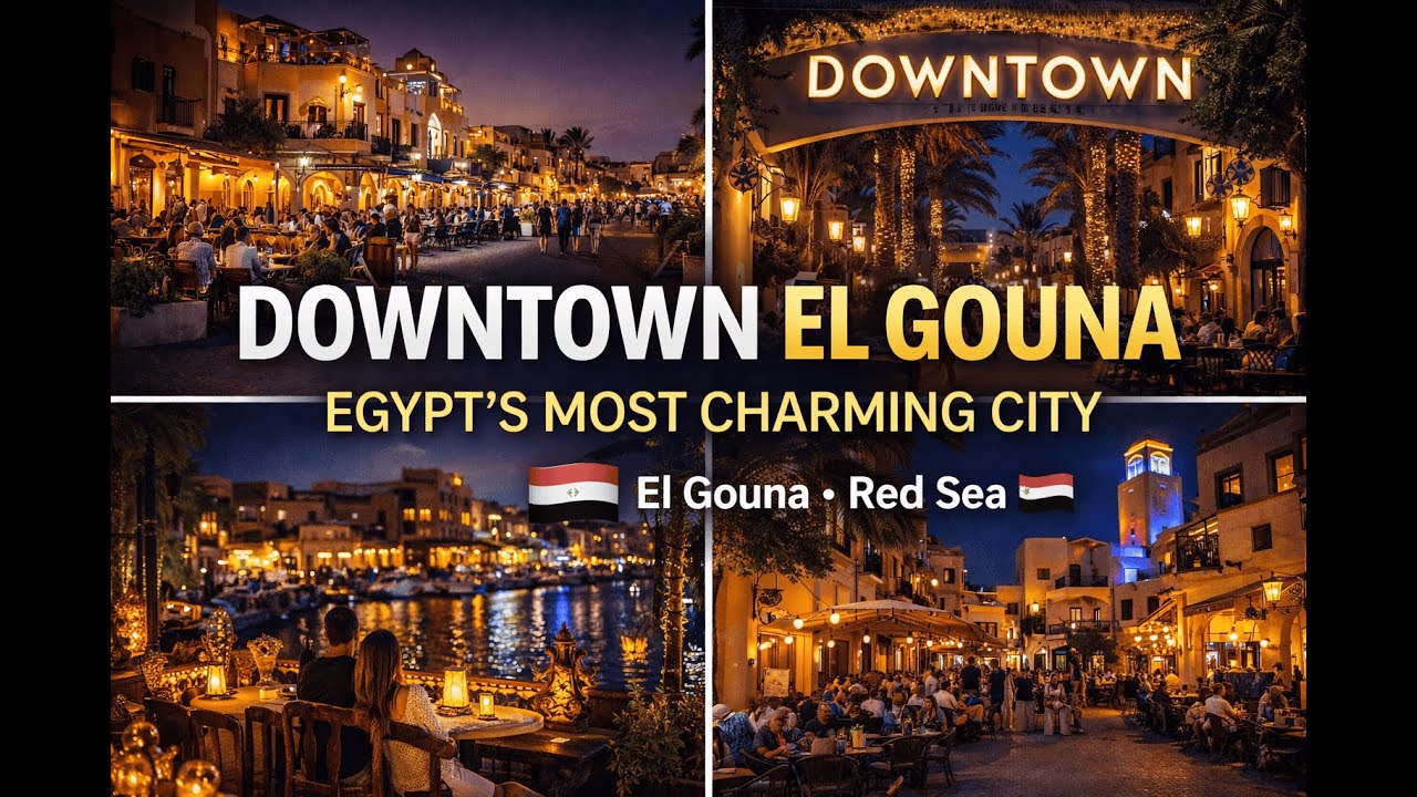 Downtown El Gouna at Night✨ | A Stunning 4K Walk Through Egypt’s Coastal Lifestyle