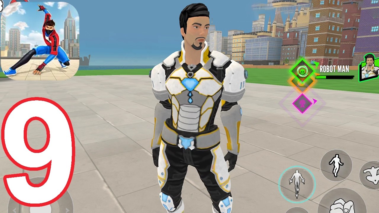 Rope Fighter Action - Gameplay Walkthrough Part 9 - ROBOT MAN (iOS, Android)