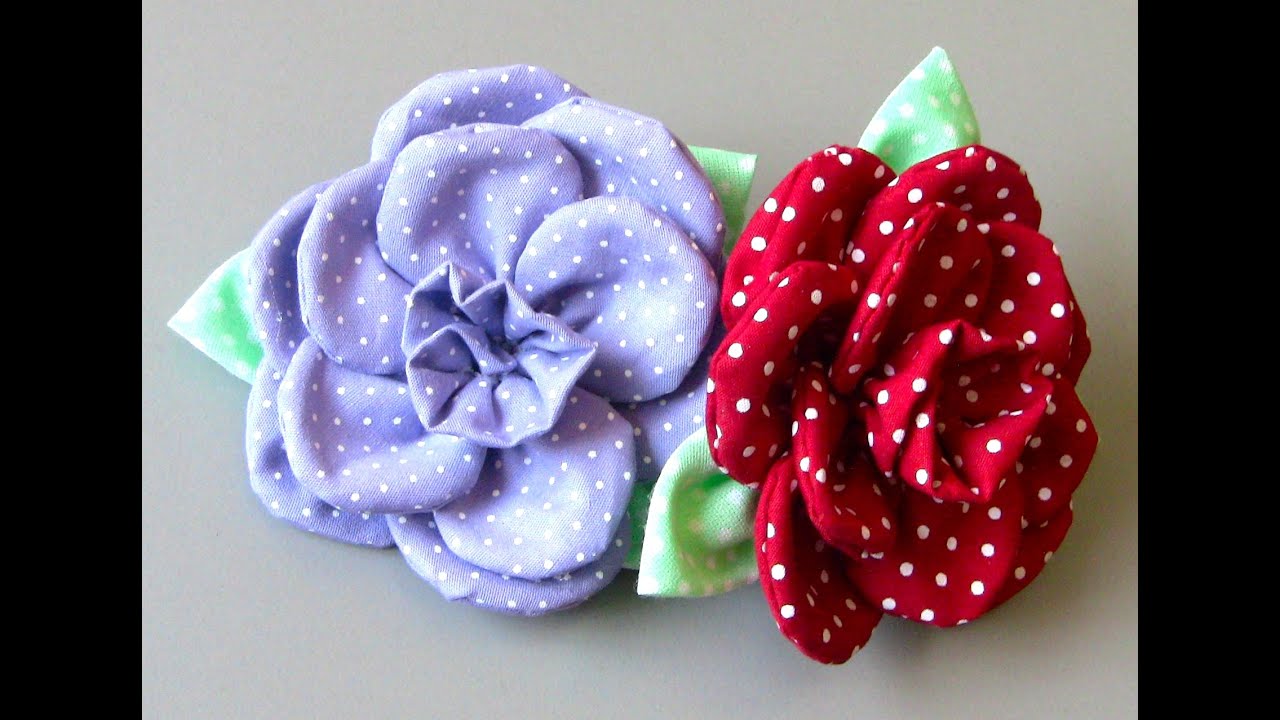Flor em tecido com 11 petulas Passo a Passo - Fabric flower tutorial