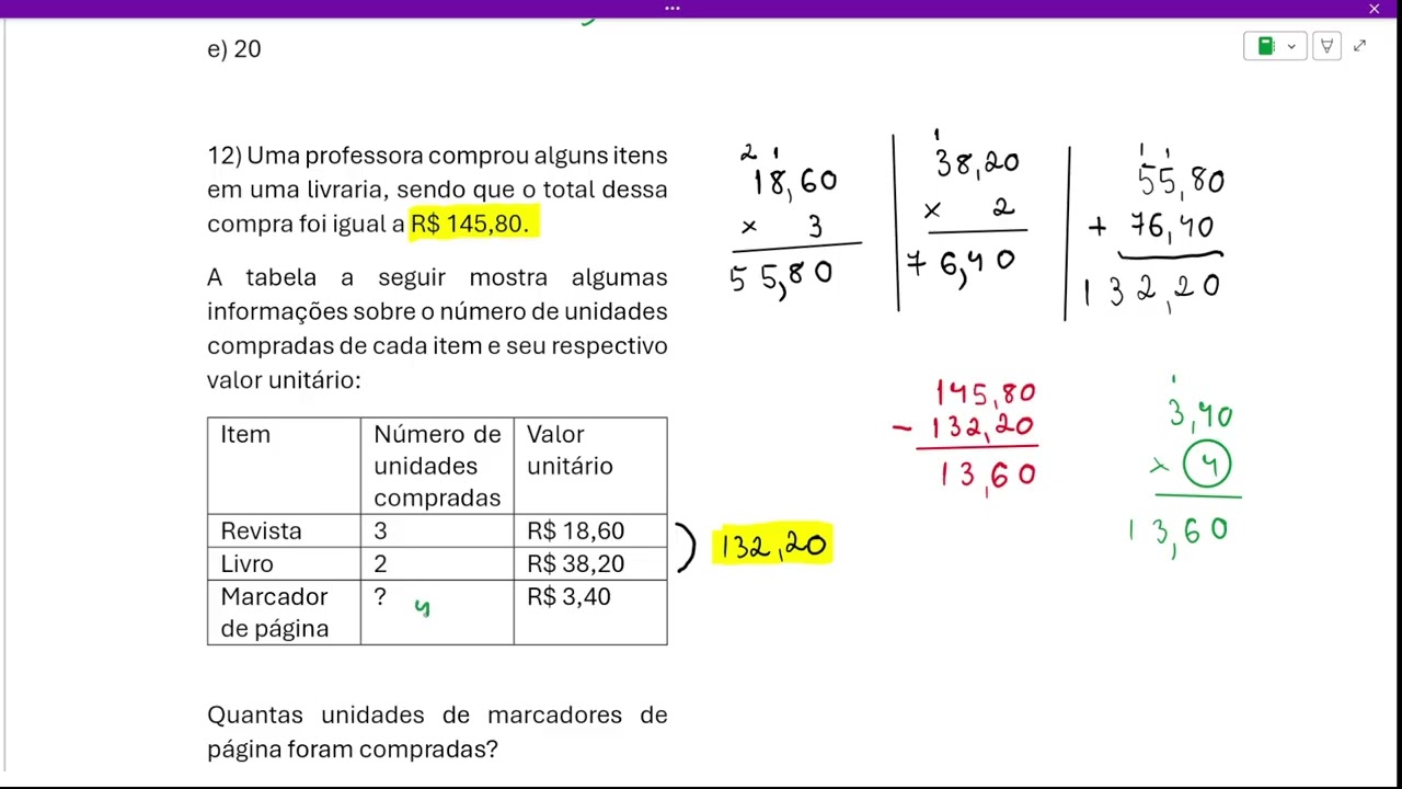 CORREÇÃO PROVA DE MATEMÁTICA CONCURSO DA PREFEITURA DE SOROCABA PARA O CARGO DE AUXILIAR DE EDUCAÇÃO