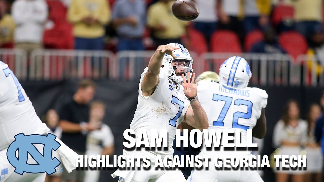UNC QB Sam Howell Highlights Against Georgia Tech
