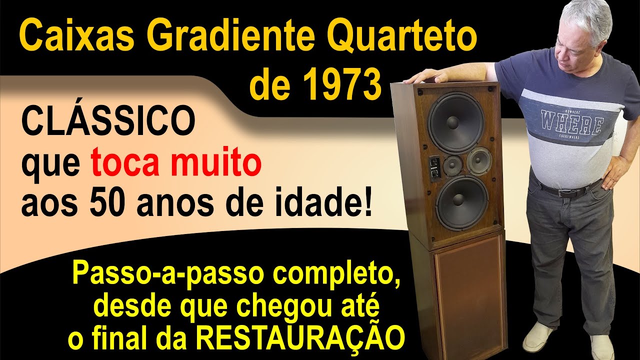 Caixas Gradiente Quarteto de 1973 - Restauramos esse clássico que toca bem aos 50 anos de idade