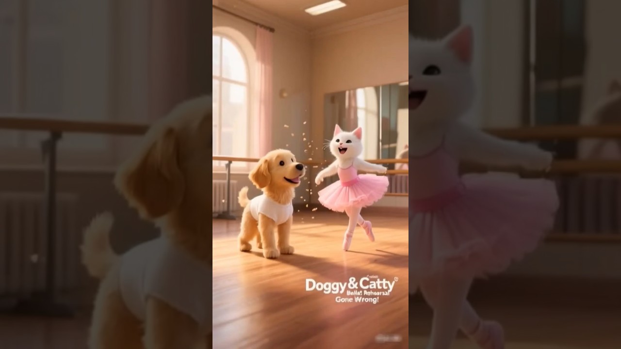 Doggy & Catty Ballet Rehearsal Gone Wrong! 🩰😂 #dancer #cat #funny #dance