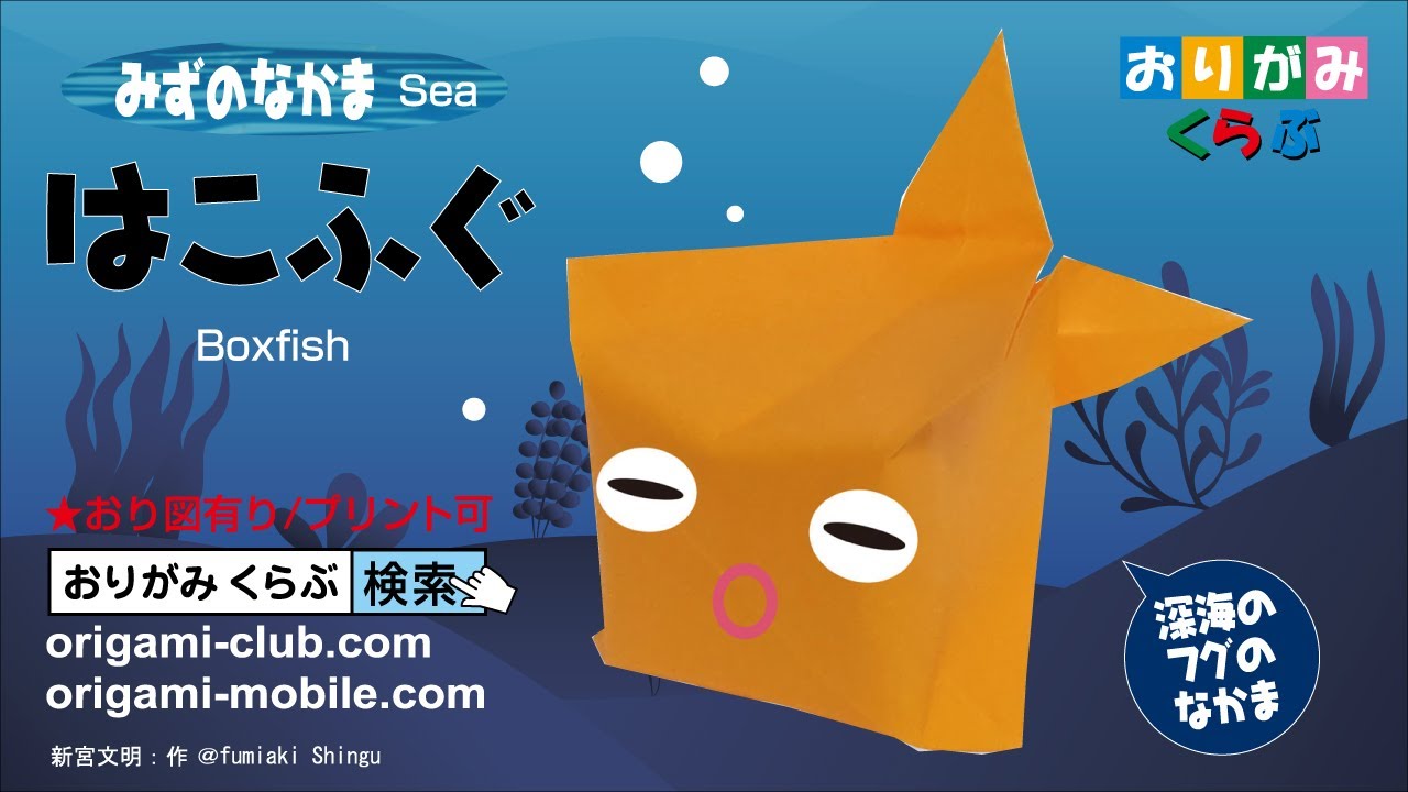 ［折り紙 Origami］はこふぐ Boxfish（おりがみくらぶ）