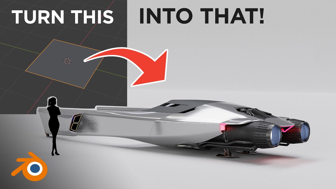 BLENDER 2.9 spaceship speedster timelapse design + MODELLING