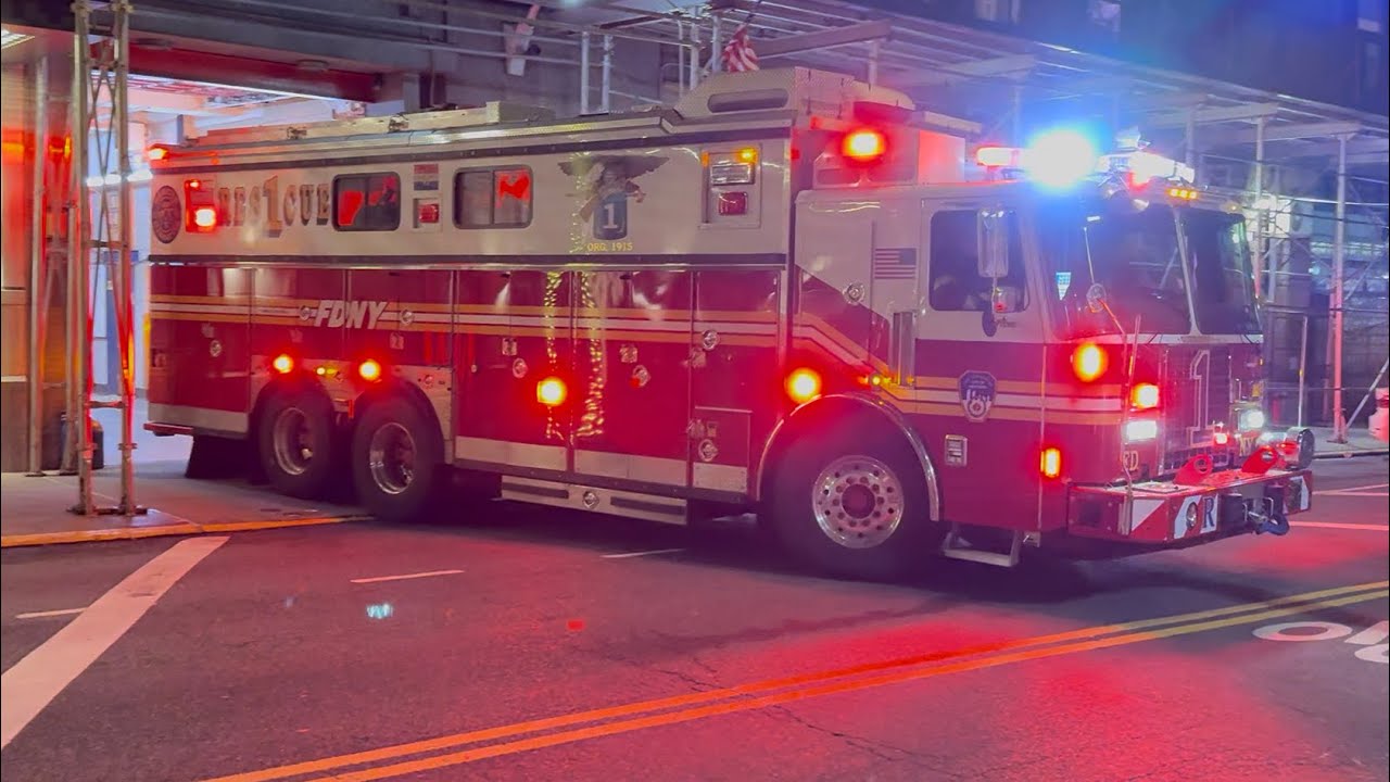 FDNY Rescue 1 OUTSTANDING responding 