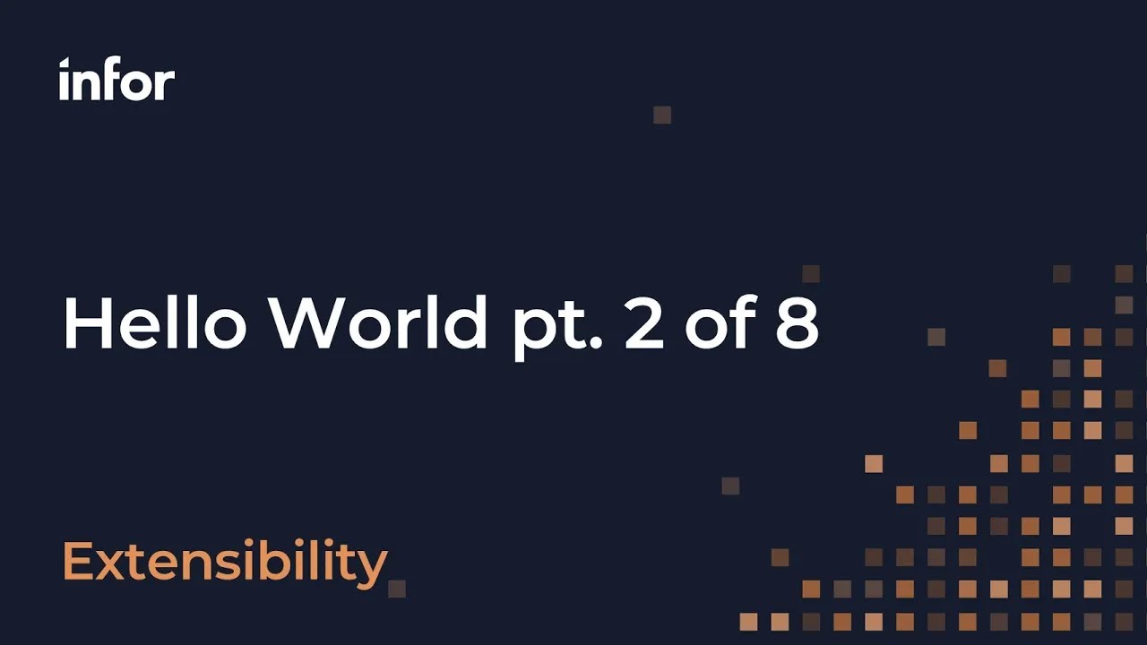 Infor Mongoose — Hello World, часть 2 из 8