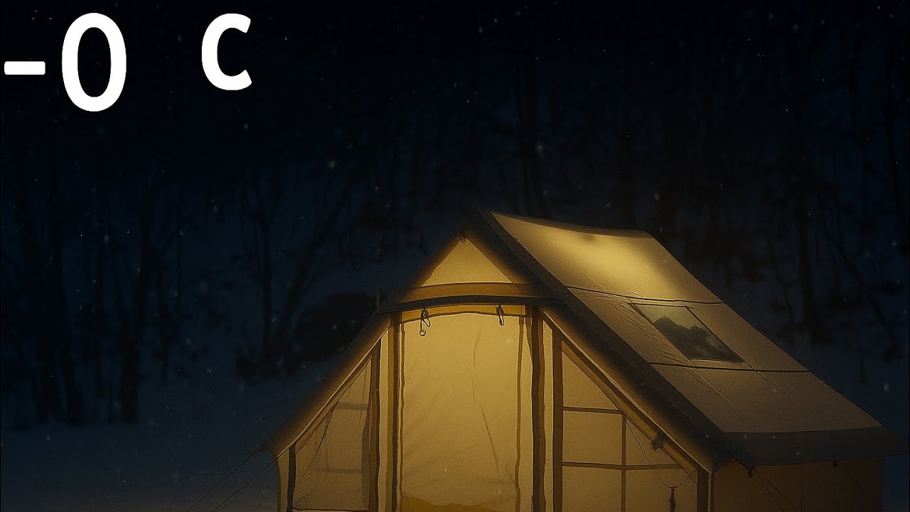 Camping in a hot tent | In winter |duo camping