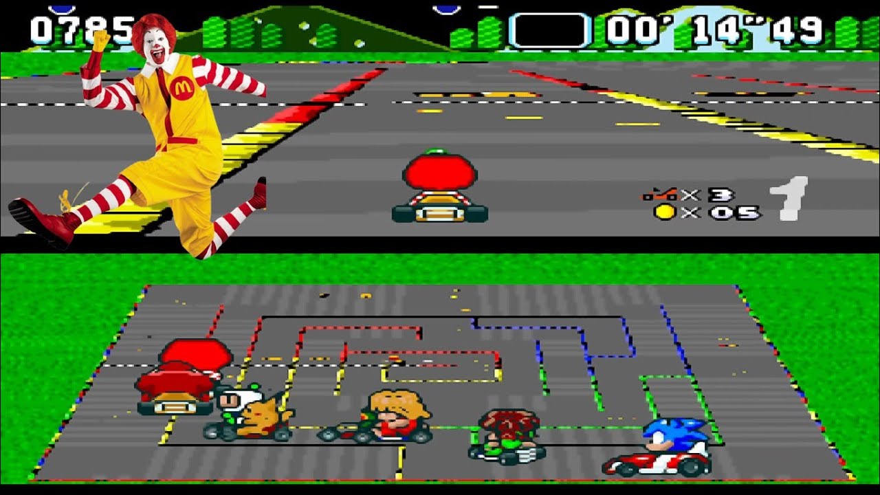 RONALD MCDONALD in Super Mario Kart (Hack Luke)