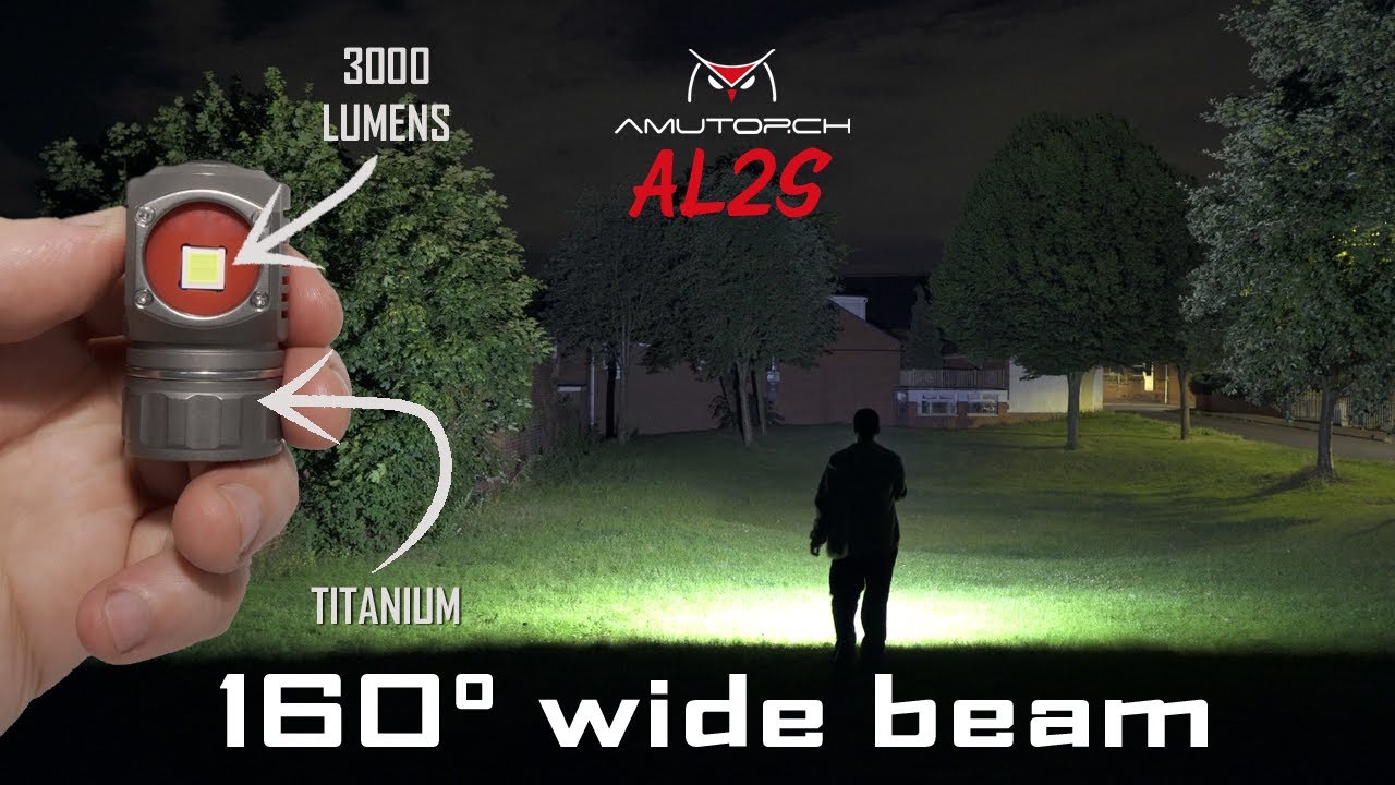 AMUTORCH AL2S - Titanium right-angle EDC flashlight with 3000 lumens & 160° wide beam