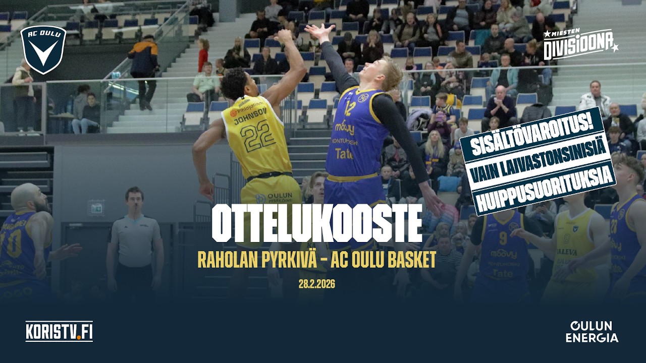 Ottelukooste: Raholan Pyrkivä – AC Oulu Basket 28.2.2026