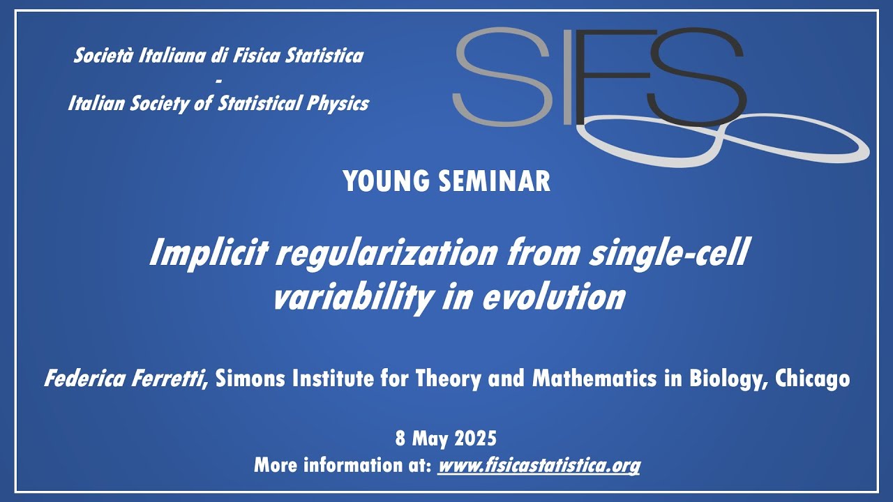 Implicit regularization from single-cell variability - Federica Ferretti - Young Seminars SIFS
