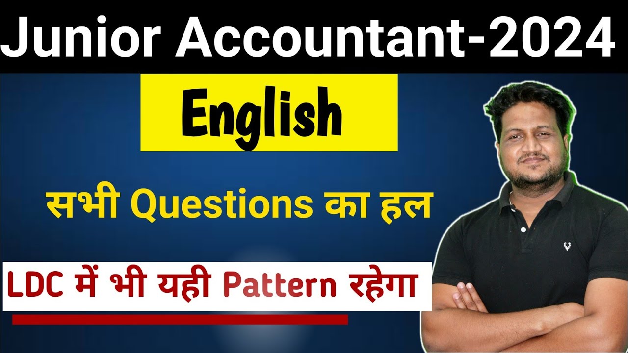 Junior Accountant Paper Solution and Answer key ( English) 2024 / RSMSSB Exams PYQs