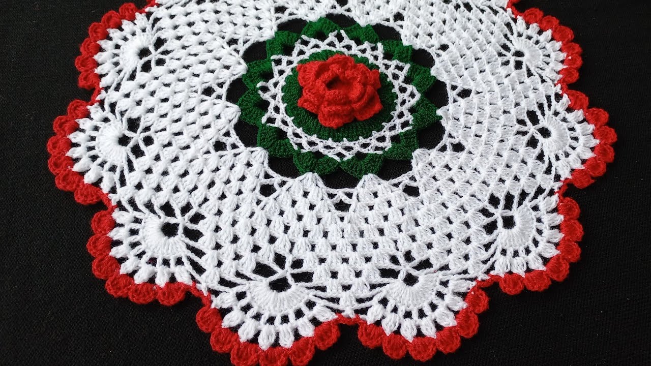 🌺💃सबसे आसान थालपोश डिजाइन How To Crochet Thalposh, Doily,Doormat,Woolen Tablemat  @shreehandcraft1331