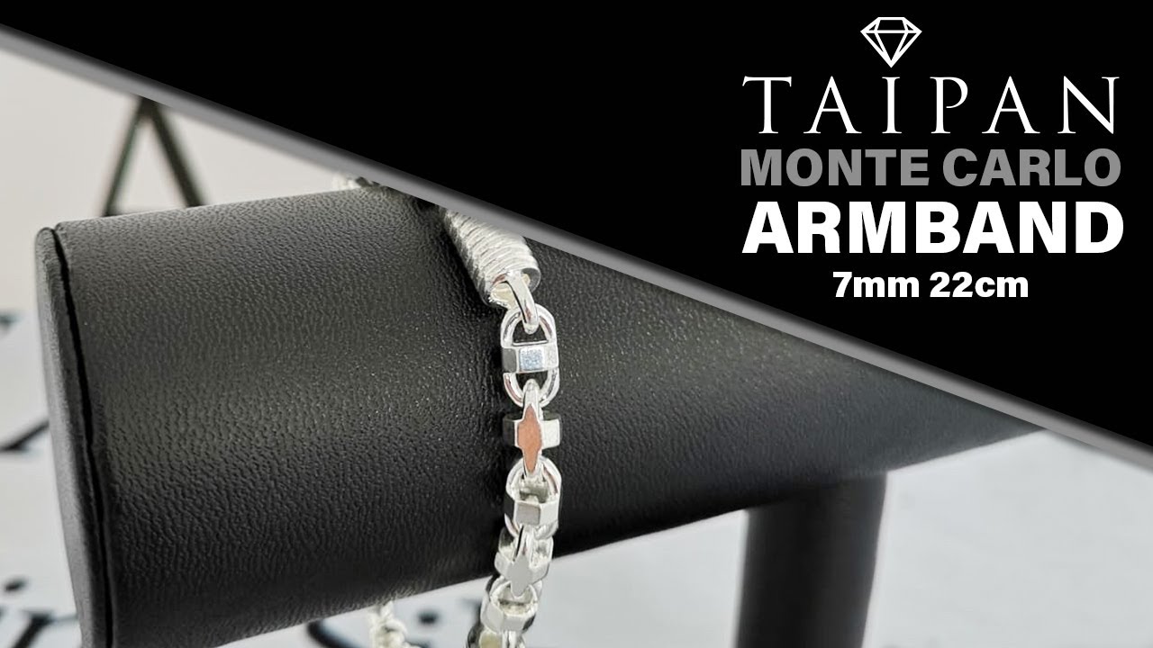 Taipan Monte Carlo Armband 7mm breit 22cm lang 925 Sterling Silber