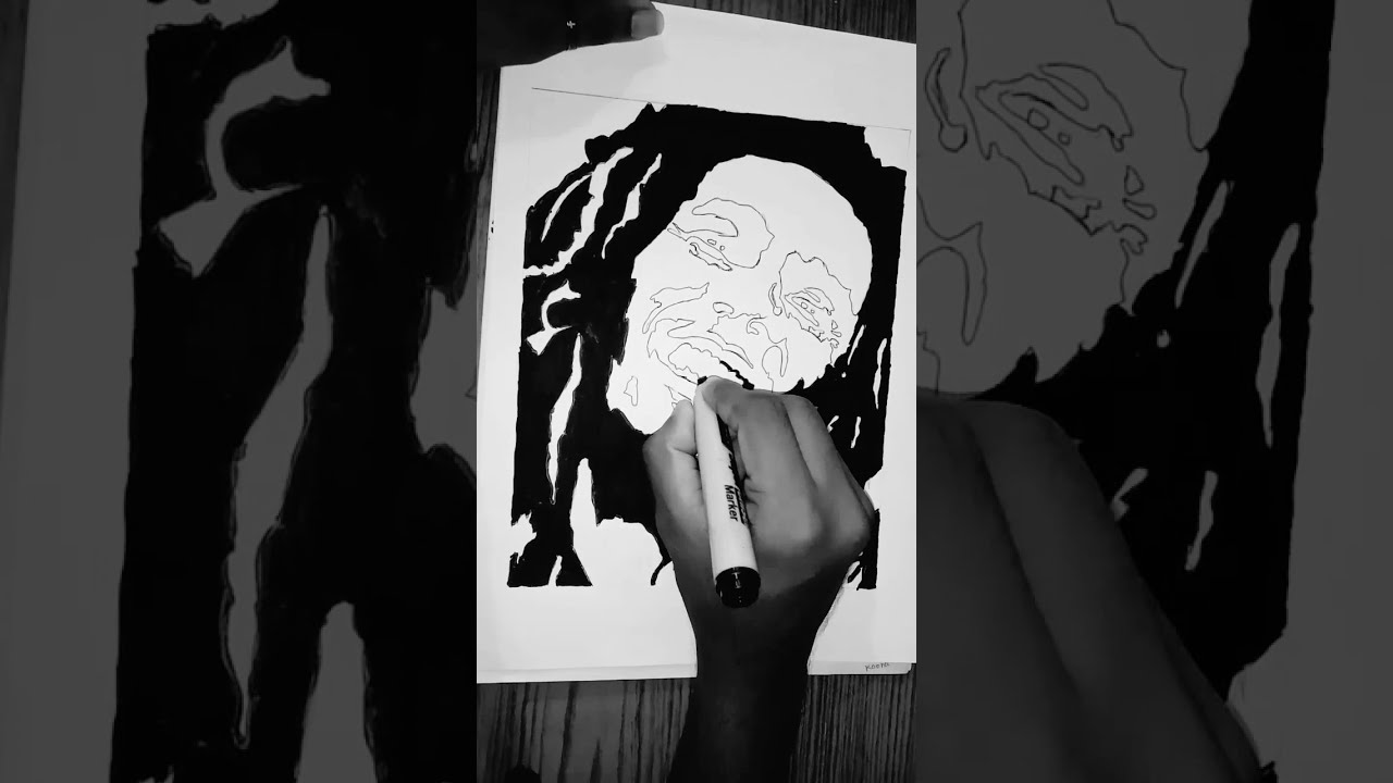 | stencil  drawing of Bob Marley| Bob marlry|stencil drawings|easy drawings|stencil art|