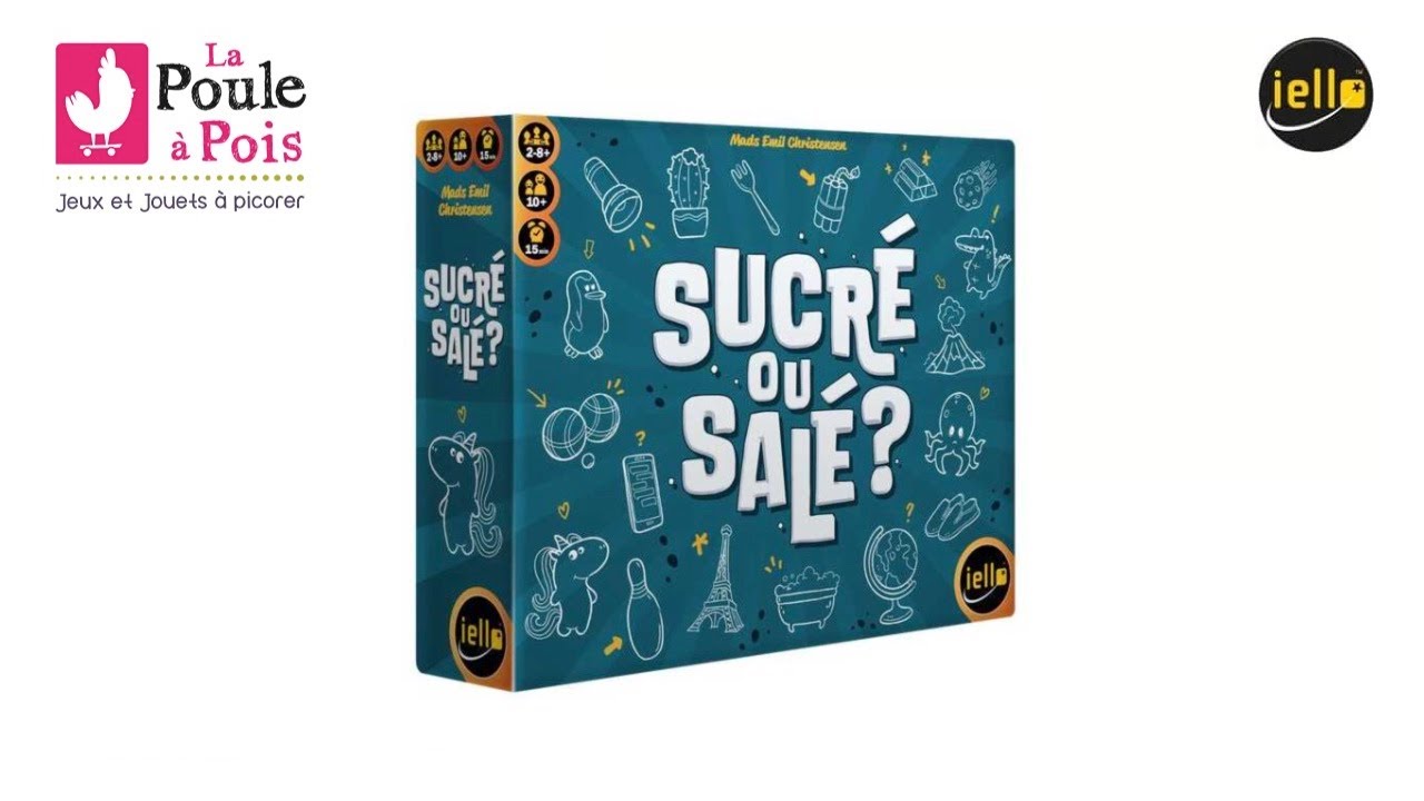 Jeu Sucr&eacute; ou Sal&eacute; ? - Iello - jeu d'ambiance pour jouer de 2 &agrave; 12 joueurs, &agrave; partir de 10 ans