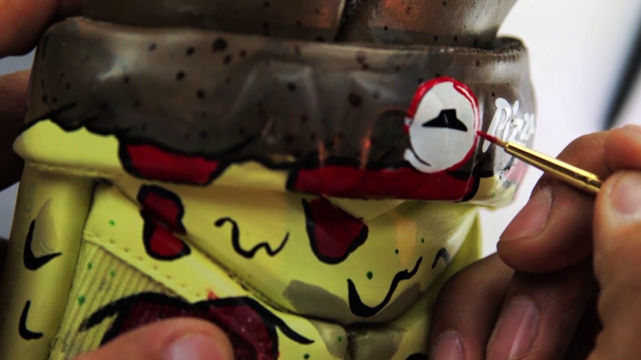 Pizza Hut Lacrosse Gloves - Custom Painted by Cruz World Customs