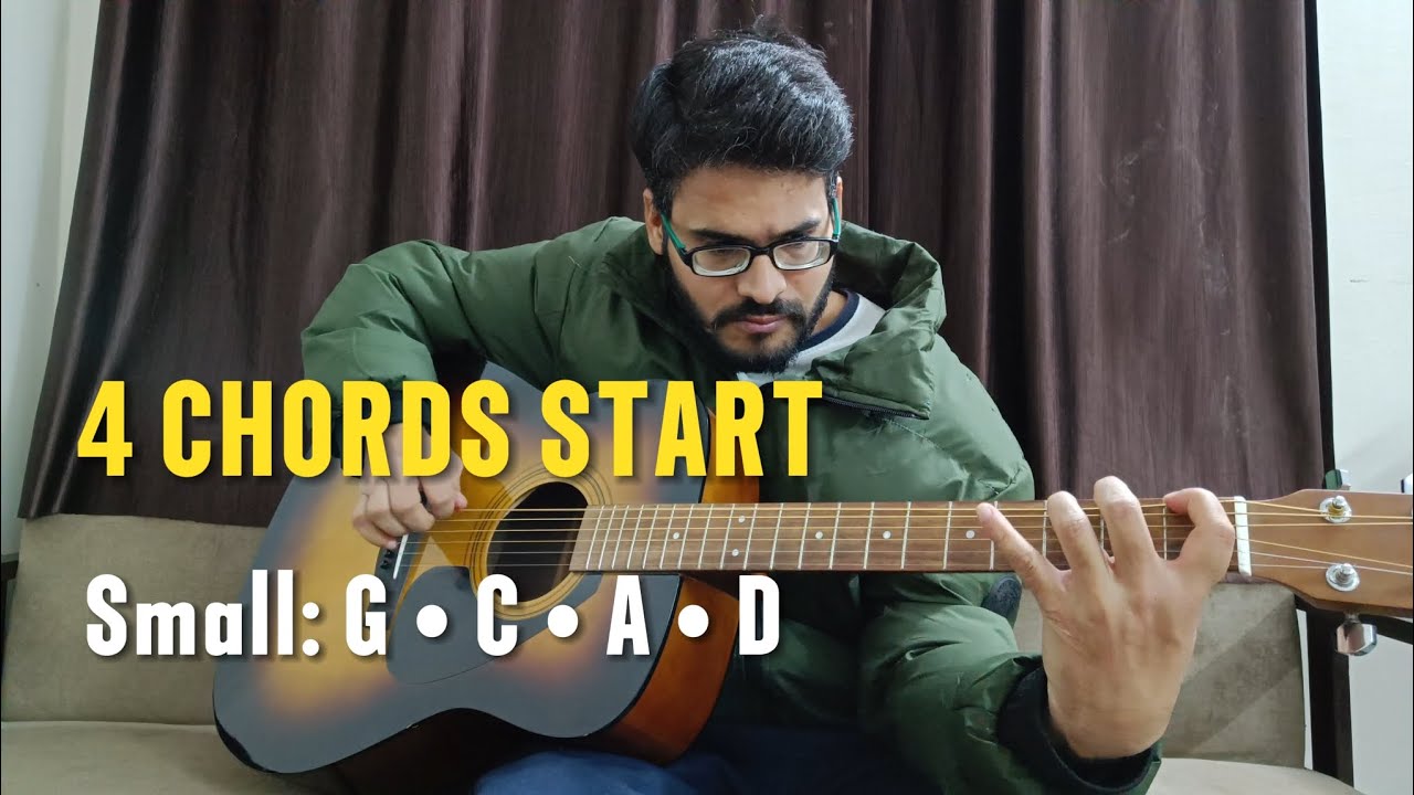 Guitar Beginner Practice | G Major, C Major, A Major, D Major + Finger Exercise Routine 