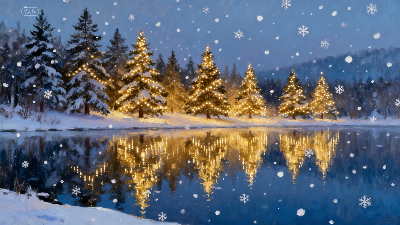 Winter Lake Reflections & Red-Gold Christmas – Premium Holiday Screensaver