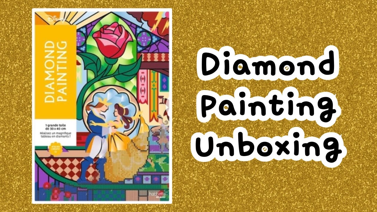 beauty + the beast stained glass LICENSED DISNEY diamond painting unboxing from hachette heroes!