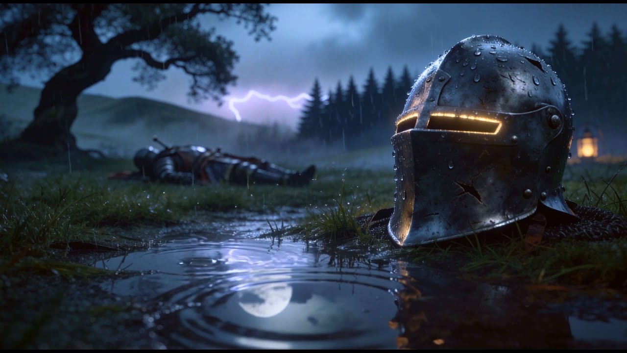 Rain-Silent Knight 🛡️🌧️ | Heavy Rain & Distant Thunder | 2 Hours Sleep, Study, Relax