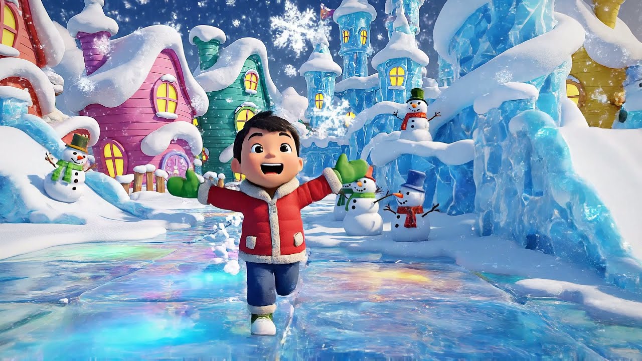Mini Boneco de Neve do Fortnite no Escorrego | Canções Infantis e Rimas para Crianças
