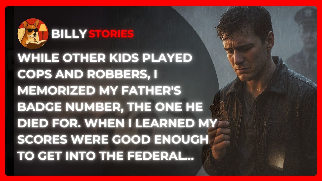 WHILE OTHER KIDS PLAYED COPS AND ROBBERS, I MEMORIZED MY FATHER'S BADGE NUMBER, THE ONE HE DIED...