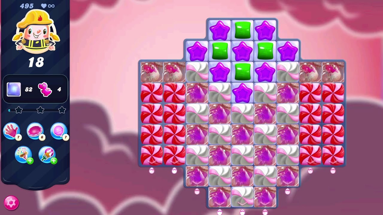Candy Crush Saga LEVEL 495 | NO BOOSTERS (new version*)✔️