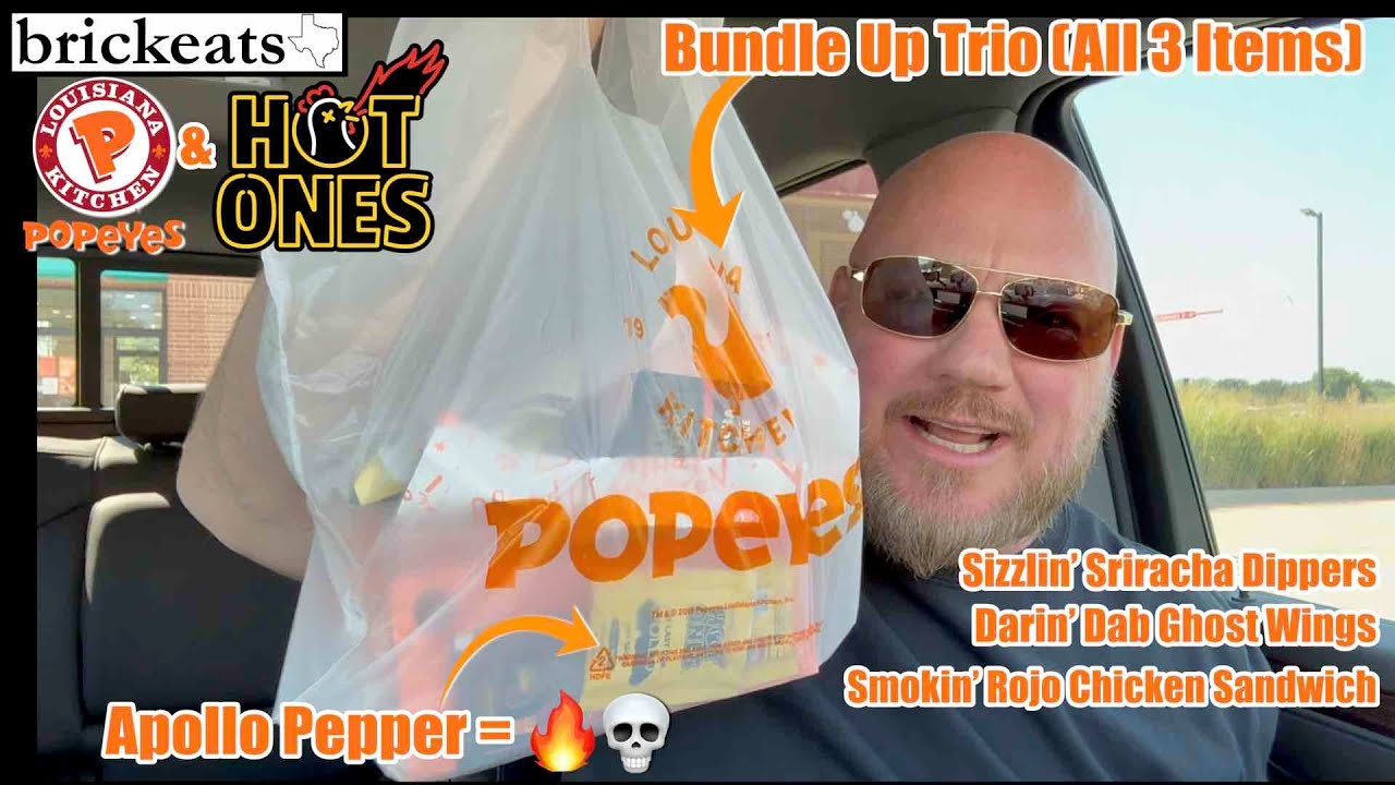 Обзор сэндвича с куриными жареными острыми крылышками от Popeye's HOT ONES Apollo Pepper HD 1080p