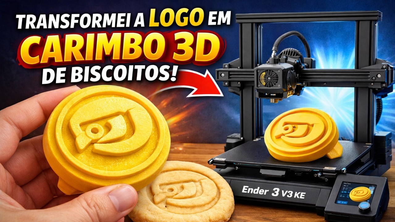 Transformei uma LOGO comum em um CARIMBO 3D para BISCOITOS (Passo a passo)
