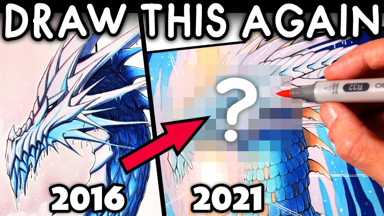 DRAW THIS AGAIN - 5 Years Later - Redrawing an ICE DRAGON