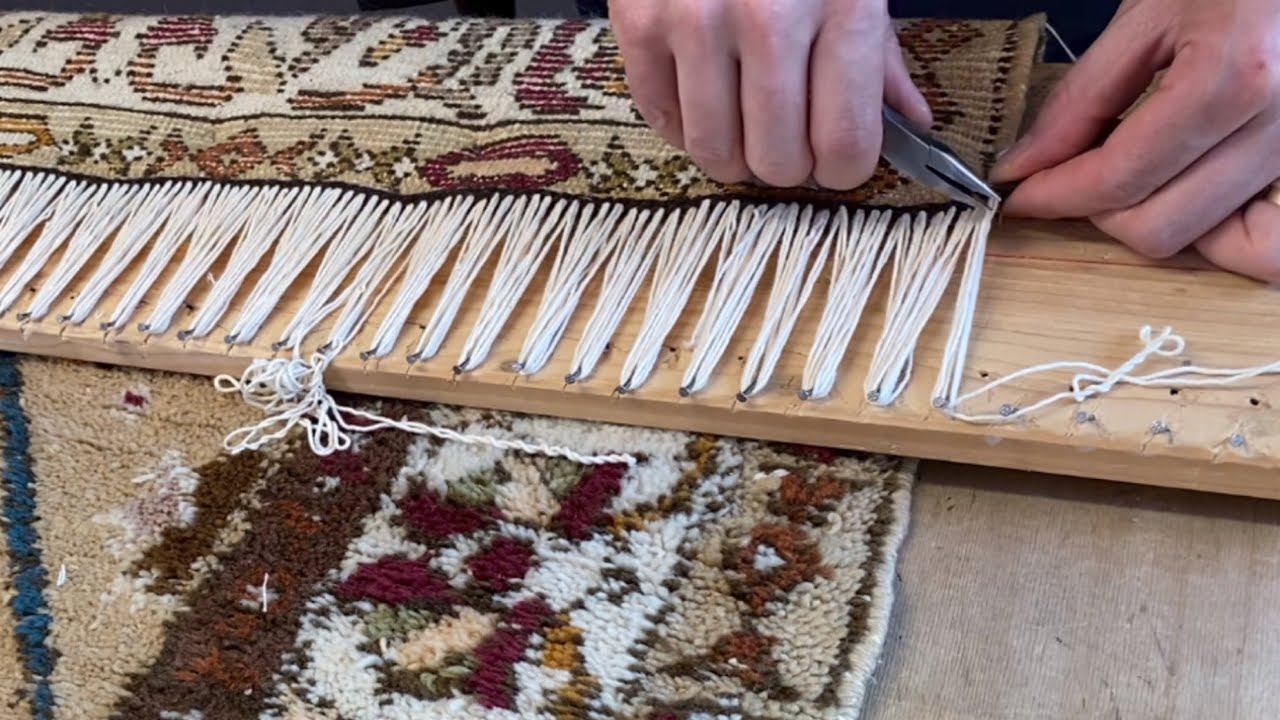 Добавление НОВЫХ бахромы (корней) марокканского ковра.