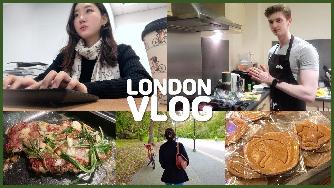 [🇬🇧#61]런던직딩 일상, 셰프 마이클👨‍🍳, 집에서 스테이크 구워먹기🥩, 짜장만들기, 달고나 게임 | 콩스터Kongster