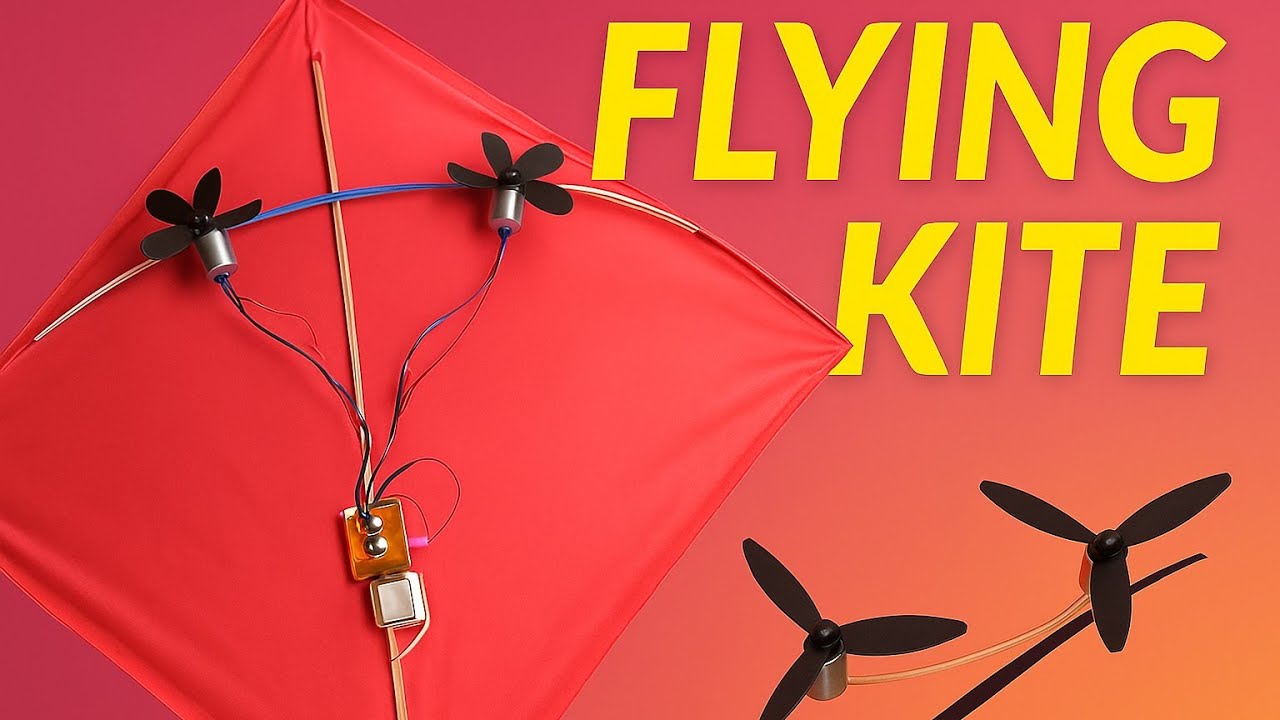 I Made a Flying Kite 🪁⚡ Using Coreless Motor & It Works! | DIY Motorized Kite That Actually Flies!