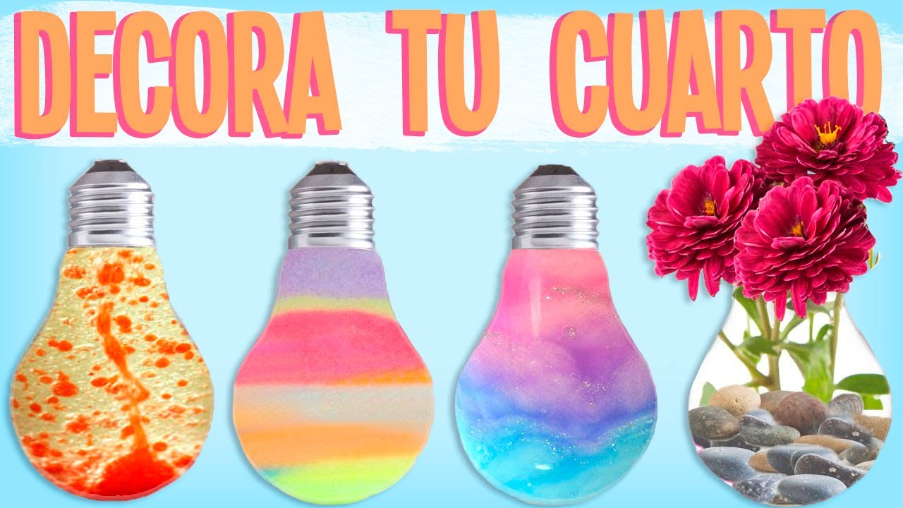 DECORA TU CUARTO CON FOCOS QUEMADOS! 6 IDEAS para reciclar bombillas de luz que ya no funcionan