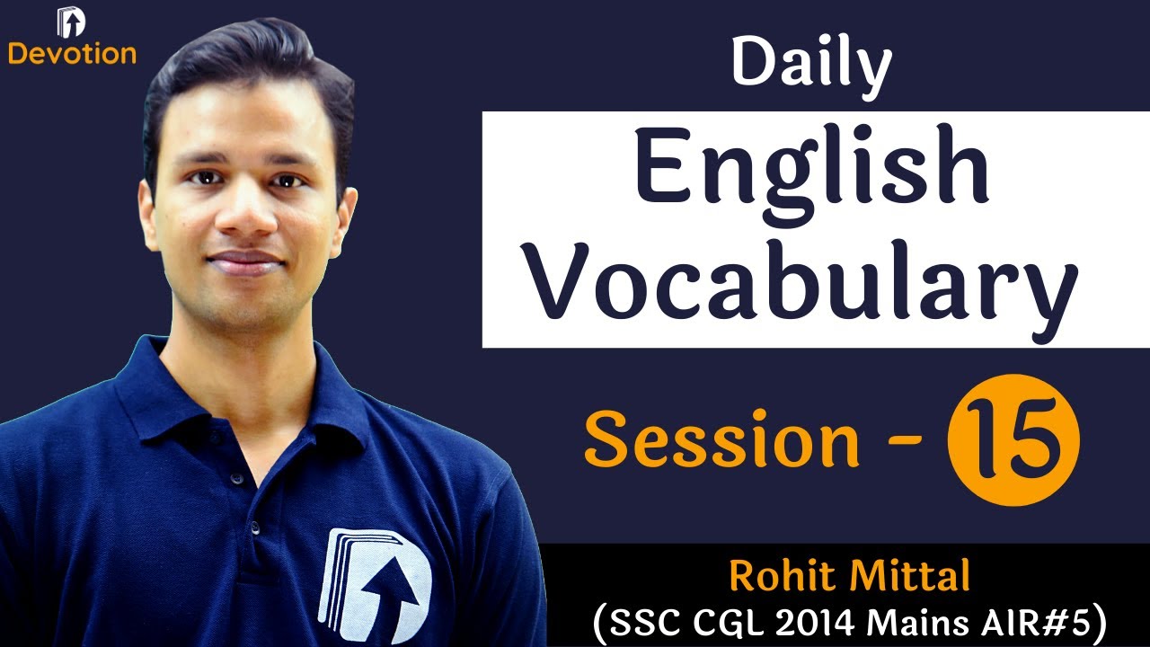 [15] English Vocabulary for govt jobs | Devotion Institute | Rohit Sir English
