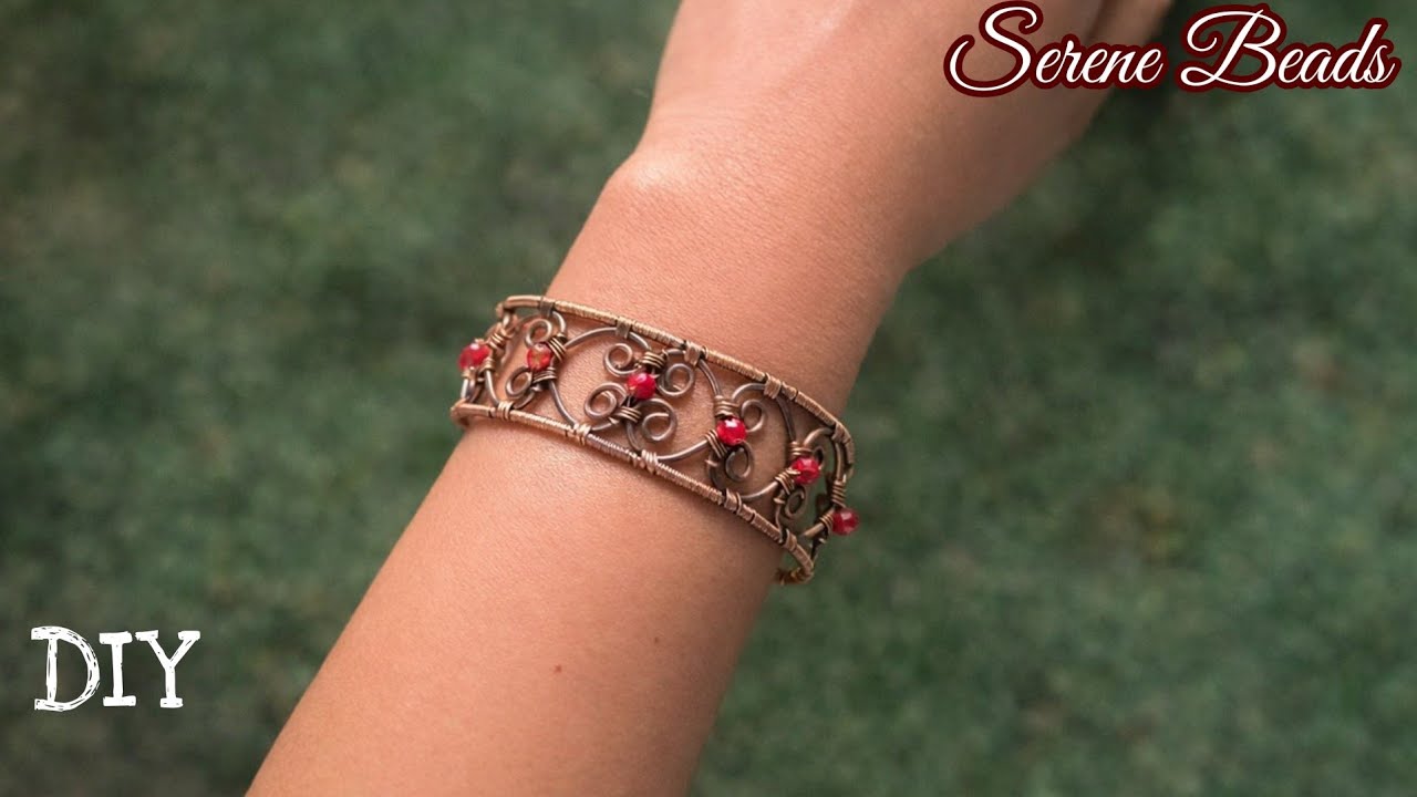 DIY wire wrapped heart bracelet | Wire Wrapped cuff bracelet tutorial